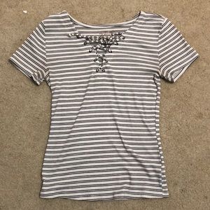black and white striped shirt